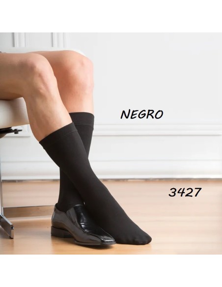 CALCETIN NEGRO 2 PARES 70 DEN UNISEX CAÑA ALTA