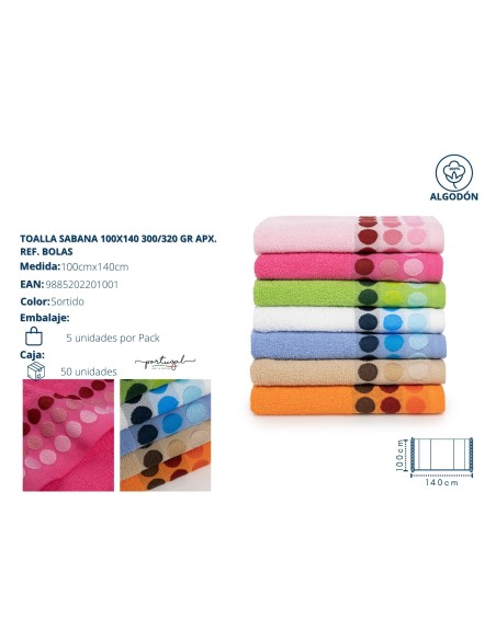 TOALLA SABANA 100X140 BOLAS