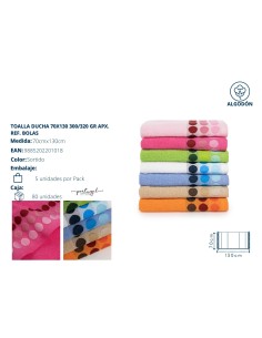 TOALLA 70X130 DUCHA BOLAS
