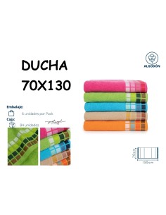 TOALLA DUCHA 70X130 CUADROS