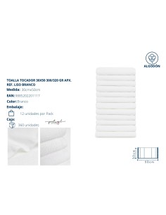 TOALLA TOCADOR 30X50 LISO BLANCO