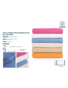 TOALLA SABANA 100X140 LISO COLORES