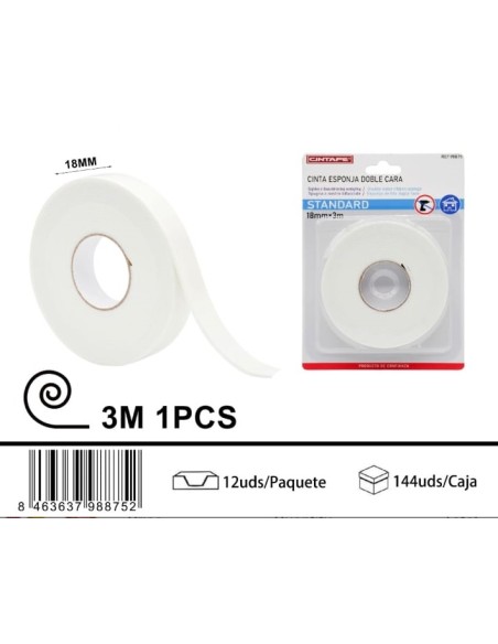 CINTA DOBLE CARA 18X3