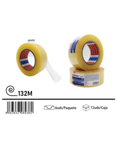 CINTA ADHESIVA TRANSPARENTE PREMIUM 48X132M