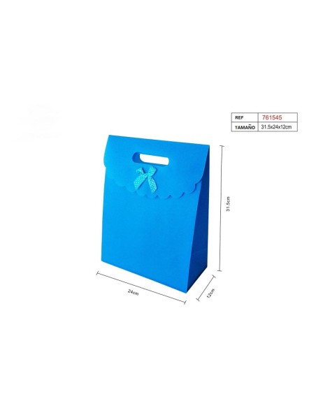 BOLSA REGALO CELESTE 38X28X12CM
