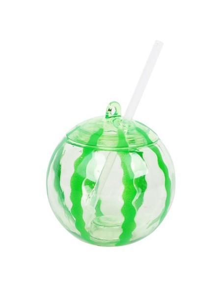 VASO SANDIA CON PAJITA PLASTICO 500ML