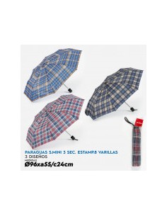 PARAGUAS MINI 3 SEC ESTAMP VARILLA