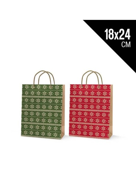 BOLSA REGALO SNOWFLAKES 18X10X24CM