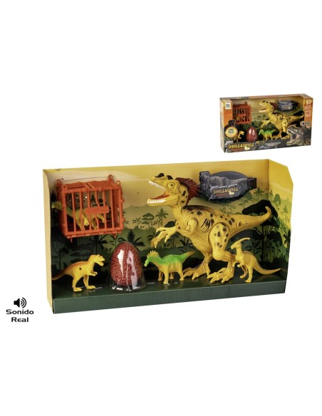 SET DINODAURIO LUZ Y SONIDO CON ACCESORIOS 39X22X1