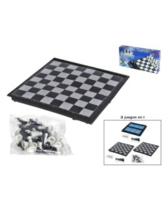 3 JUEGOS EN 1 -AJEDREZ-DAMAS-3 EN RAYA