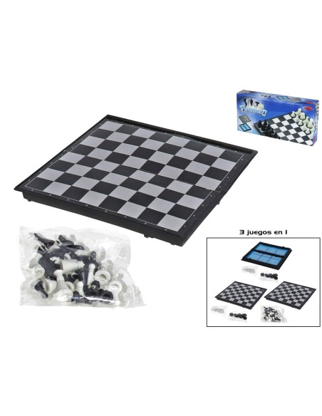 3 JUEGOS EN 1 -AJEDREZ-DAMAS-3 EN RAYA