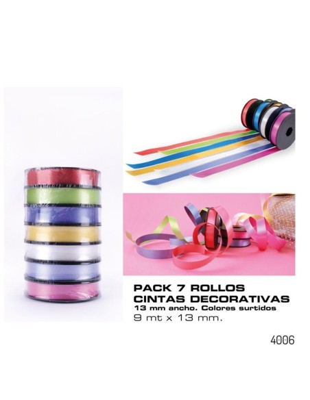 7 ROLLOS CINTA DECORATIVA 13 MMX 9M