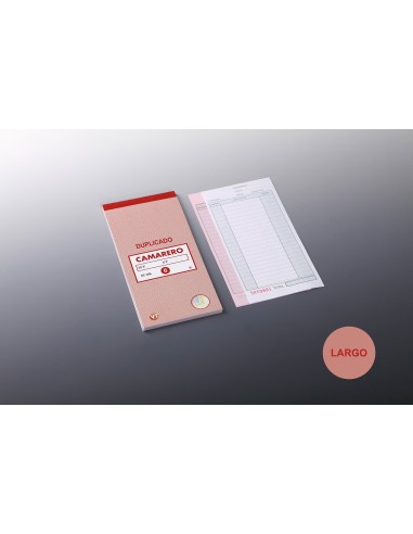 TALONARIO CAMARERO LARGO DUPLICADO 20 COPIAS