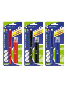 BOLIGRAFO BORRABLE +3 RECECAMBIOS ROJO/AZUL/NEGRO