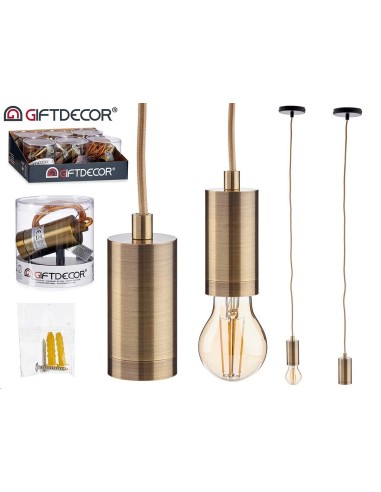 LAMPARA COLGANTE ACERO ORO