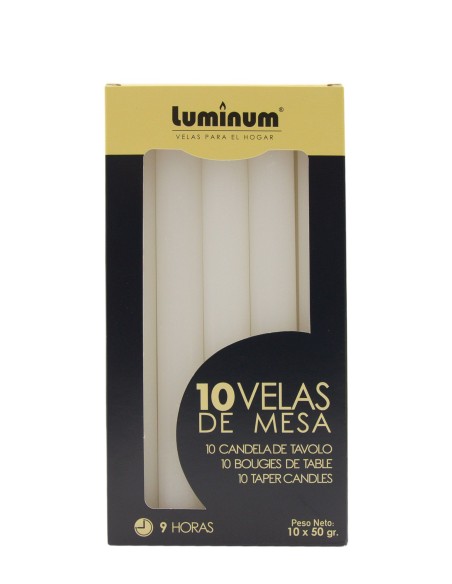 SET 10 VELAS DE MESA 9 HORAS