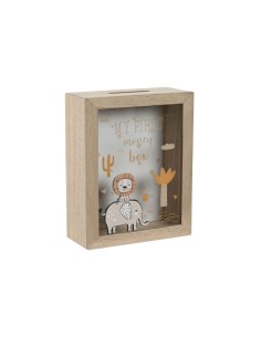 HUCHA MDF CRISTAL 16X7X20 ANIMALES NATURAL