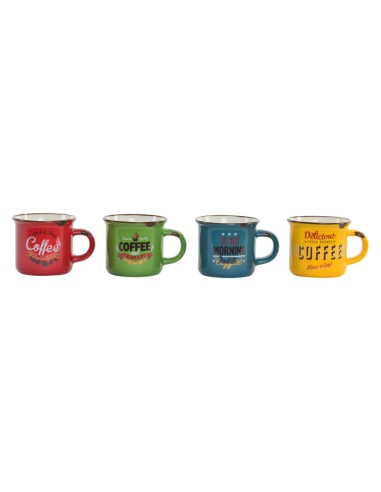 MUG PORCELANA 7,5X5,7X5 70 RETRO CAFE 4 SURT.