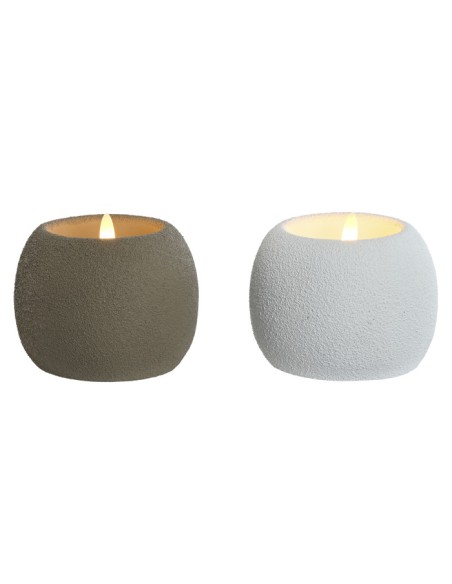 VELA LED CERA CEMENTO 9,5X9,5X9,5 2 SURT.