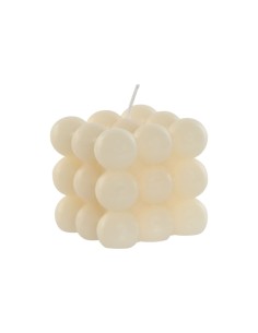 VELA CERA 6X6X5 125 GR, BOLAS NATURAL CREMA