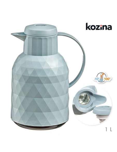 TERMO PLASTICO + CRISTAL 1000 ml azul