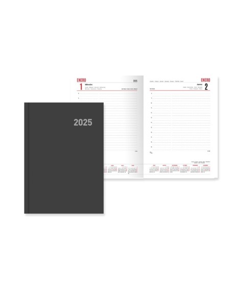 AGENDA PARIS D/P 15X21 NEGRA CAS 2025