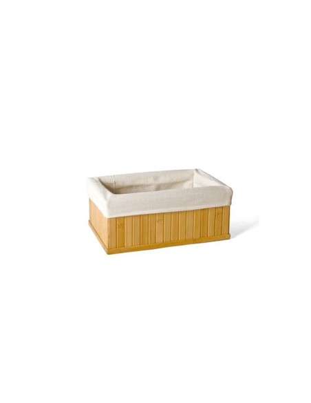 CESTA BAMBU CON TELA 22X14X11 CM