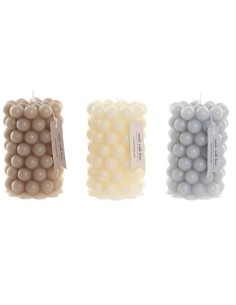 VELA CERA 6X6X10 344 GR. BOLAS 3 SURTIDO