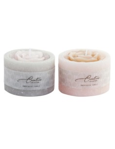 VELA CERA 7,5X7,5X5 FLOR 2 SURT.