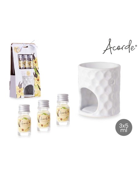 SET QUEMADOR  ACEITE ESENCIAL VAINILLA 3X5ML