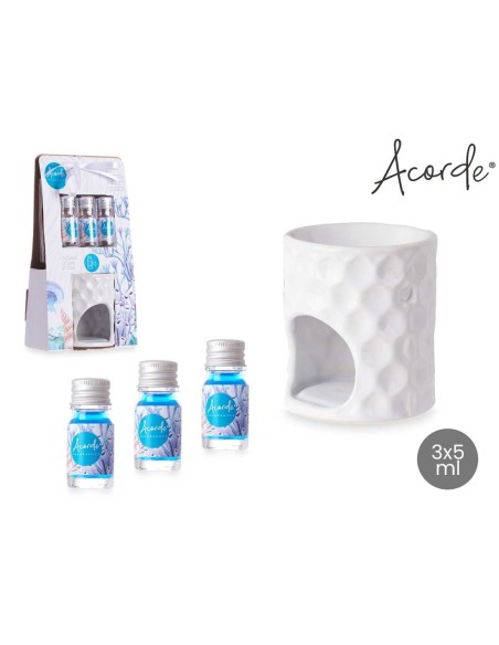 SET QUEMADOR  ACEITE ESENCIAL OCEANO 3X5ML