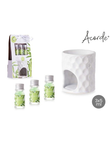SET QUEMADOR  ACEITE ESENCIAL BAMBU 3X5ML