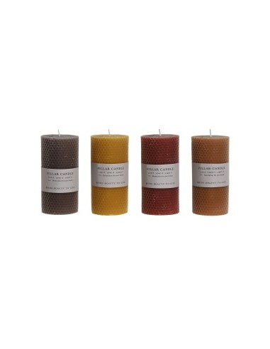 VELA CERA 7X7X14 420 GR. SIMIL PANEL ABEJA 4 SURT.