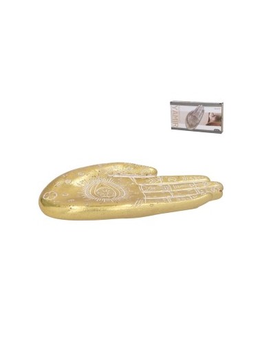 VACIABOLSILLOS MANO YAMIR DORADA 20X9,5X2,5 CM RES