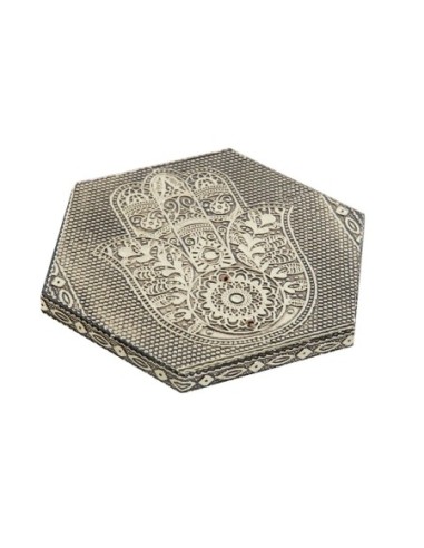 SOPORTE INCIENSO MADERA ALUMINIO 9,5X9,5X1,2 MANO