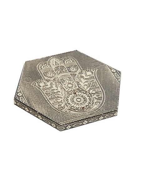 SOPORTE INCIENSO MADERA ALUMINIO 9,5X9,5X1,2 MANO