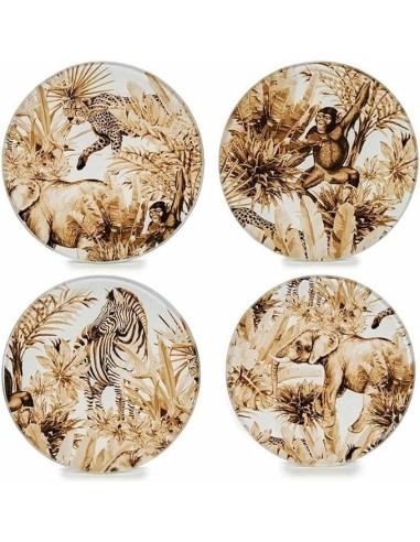 JUEGO 4 POSAVASOS ANIMAL 10CM