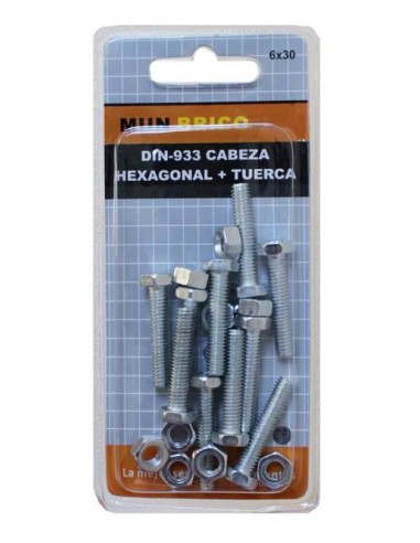 TORNILLO 6X30MM CABEZA HEXAG. + TUERCA