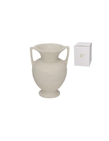 VASIJA NAVIL CREMA 16X14,5X20,5 CM RESINA