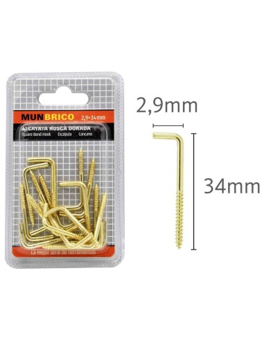 ALCAYATA 2.9X34MM ROSCA DORADA