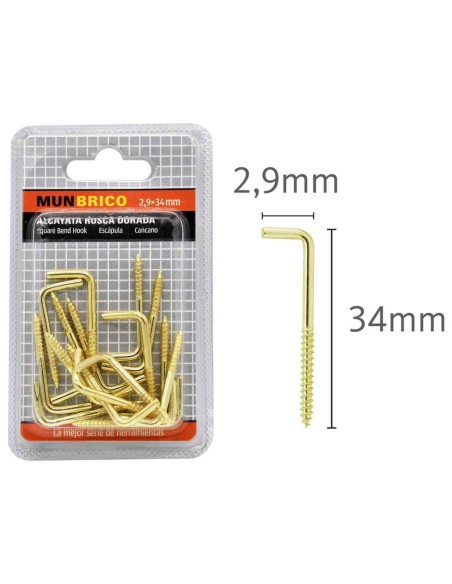 ALCAYATA 2.9X34MM ROSCA DORADA