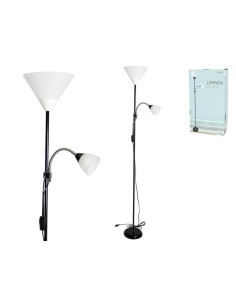 LAMPARA PIE 2 BRAZOS 1.8M NEGRA