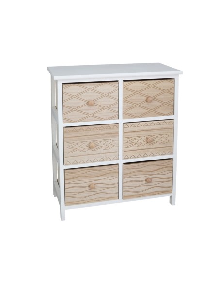 CAJONERA 6 C.INDIA NATURAL 54X28X64