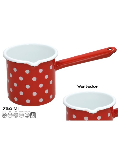 HERVIDOR ESMALTADO CON MANGO 730ML