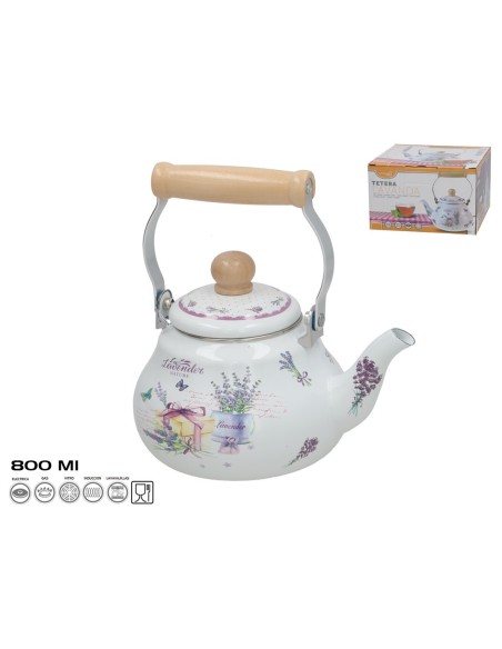 TETERA ESMALTADA LAVANDA 0,8L