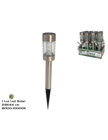 LÁMPARA SOLAR ACERO MISTIC 1 LED 43.5X6C