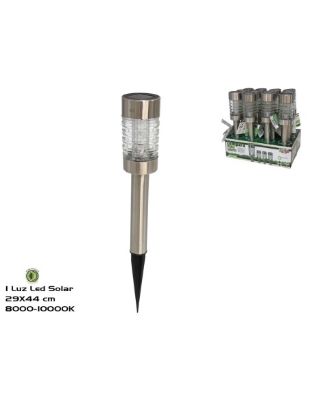 LÁMPARA SOLAR ACERO MISTIC 1 LED 43.5X6C