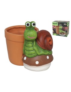 MACETERO TERRACOTA CARACOL 13.5X18X16.5CM