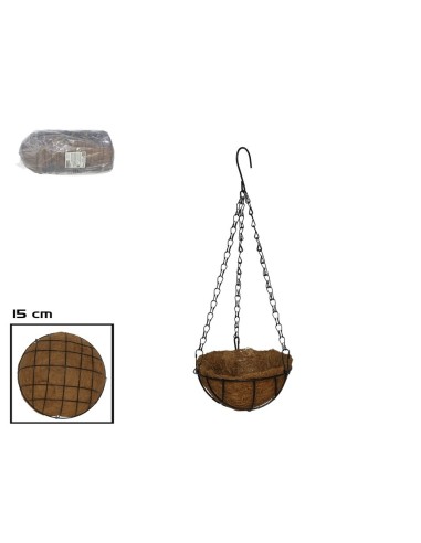 MACETERO COCO COLGANTE BRASIL 15CM