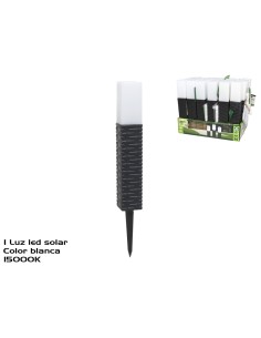 LAMPARA SOLAR PLUTON LUZ BLANCA RATAN 4,7X37,5CM